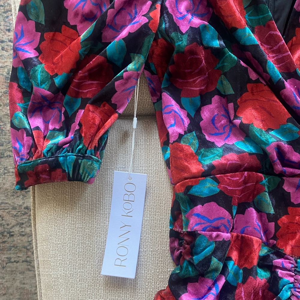 Ronny Kobo Velvet Floral Monica Dress - Picture 5 of 6
